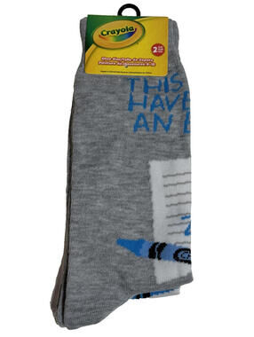 Crayola Branded 2-pack Crew Socks Mens Shoe Size 6–12 (Sock Size 10–13) NEW